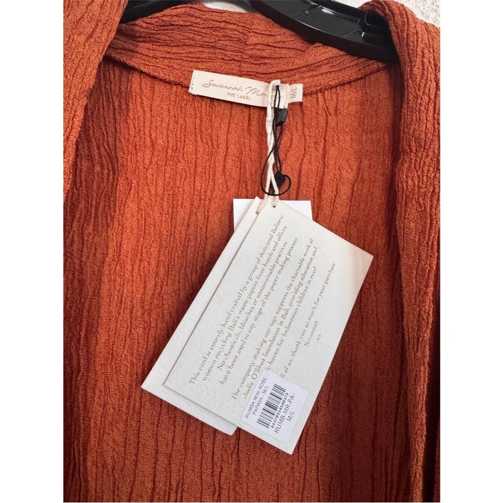 Savannah Morrow Rumba Mini Robe kimono In Papaya Rust Medium - Picture 7 of 9
